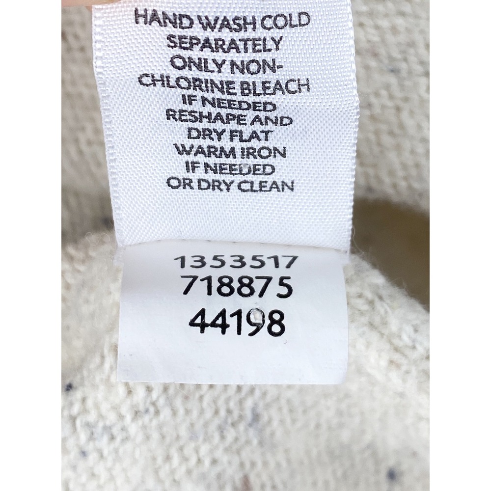 Pure J Jill Womens Wool Pullover L Ivory V Neck Knit Quiet Luxury Coastal - Picture 9 of 10